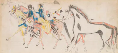 Two Riders Leading Horses by Frank Henderson — digital art print download