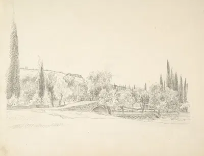 Landscape with Bridge by Франц фон Хауслаб младший — digital art print download