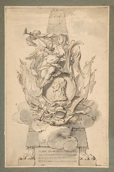 Design for a Monument to a Military Leader by Gilles-Marie Oppenord — digital art print download