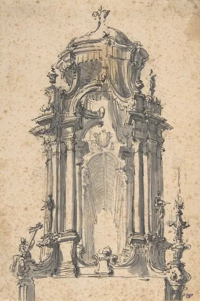 Design for a Stage Set by Giovanni Battista Natali III, 1698–1765 — digital art print download
