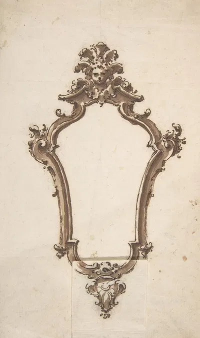 Design for a Frame in the Form of a Cartouche by Giovanni Battista Natali III, 1698–1765 — digital art print download