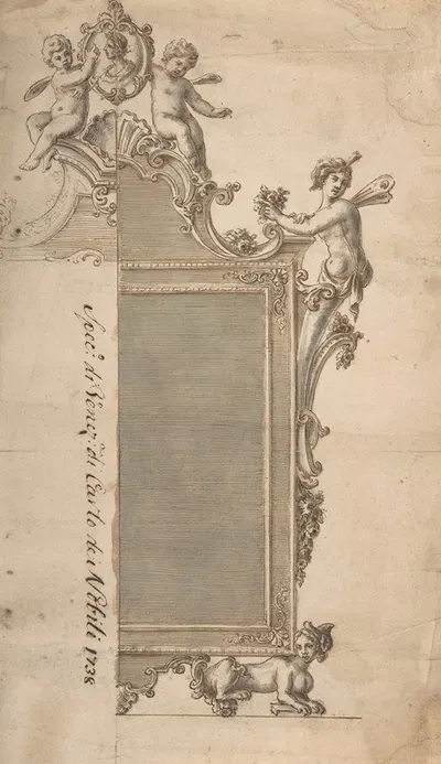 Design for Mirror Frame by Giovanni Battista Natali III — digital art print download