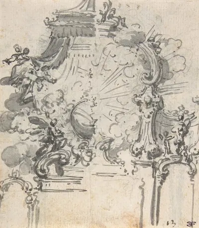 Ornament Design with Alternate Suggestion by Giovanni Battista Natali III, 1698–1765 — digital art print download