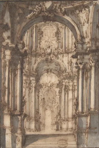 Design for a Stage Set by Giovanni Battista Natali III, 1698–1765 — digital art print download