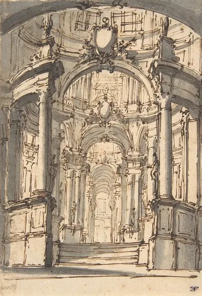Design for a Stage Set by Giovanni Battista Natali III, 1698–1765 — digital art print download