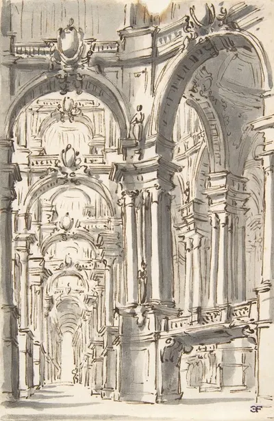 Design for a Stage Set by Giovanni Battista Natali III, 1698–1765 — digital art print download