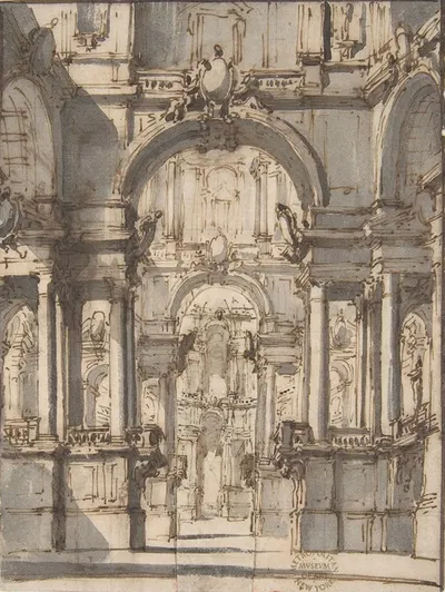 Design for a Stage Set by Giovanni Battista Natali III, 1698–1765 — digital art print download