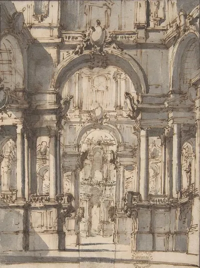 Design for a Stage Set by Giovanni Battista Natali III, 1698–1765 — digital art print download