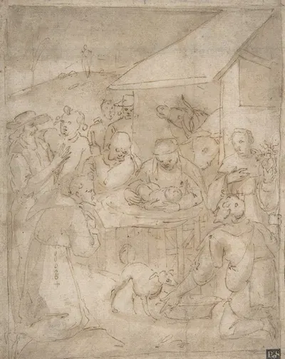 Adoration of the Shepherds by Giovanni Battista Paggi, 1554–1627 — digital art print download