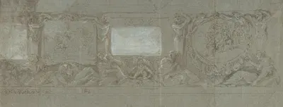 Design for a Wall Decoration with the Sacrifice of Abraham and the Flight into Egypt by Giovanni Lanfranco, 1582–1647 —…