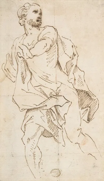 Male Figure Running by Giovanni Lanfranco, 1582–1647 — digital art print download