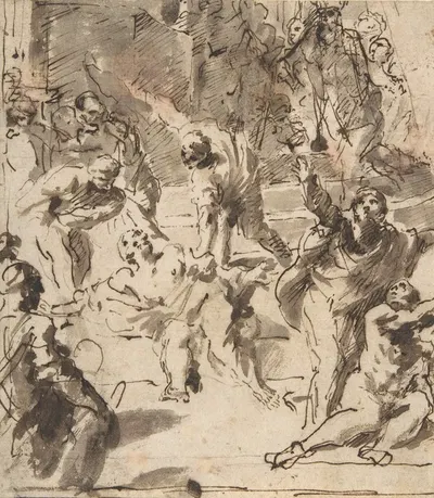 The Martyrdom of the Apostle Thomas by Giovanni Lanfranco, 1638–1646 — digital art print download