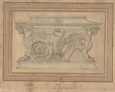 Design for a Casket with the Gonzaga Eagle by Джулио Романо — digital art print download