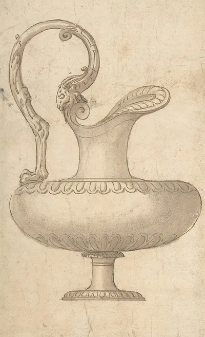 Drawing of a Ewer in Antique Style by Джулио Романо — digital art print download