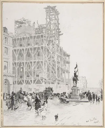 Place des Pyramides, Paris by Джузеппе Де Ниттис — digital art print download