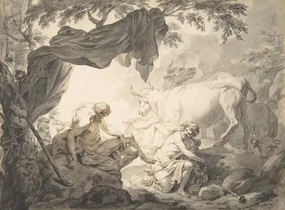 Illustrations to the Metamorphoses of Ovid; Jupiter and Io (.1); Jupiter and Io, disguised as a white beifer (.2); Mercury…