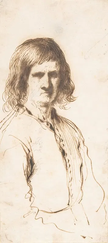 Portrait of Morose Man in Half-Length by Guercino, 1591–1666 — digital art print download