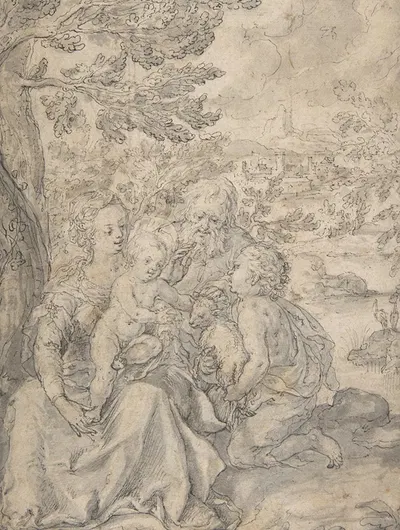 Holy Family with the Infant Saint John the Baptist by Hans Krumpper — digital art print download