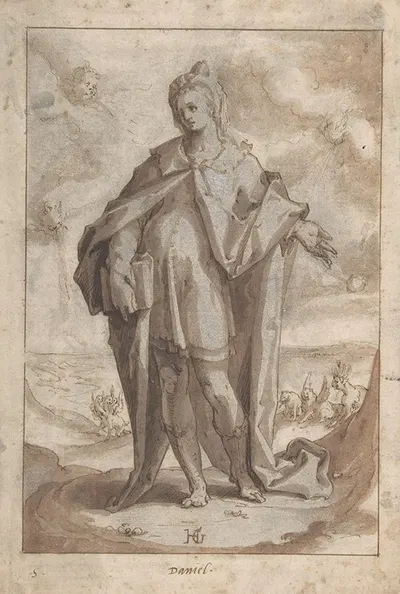 The Prophet Daniel in a Landscape by Hendrick Goltzius — digital art print download