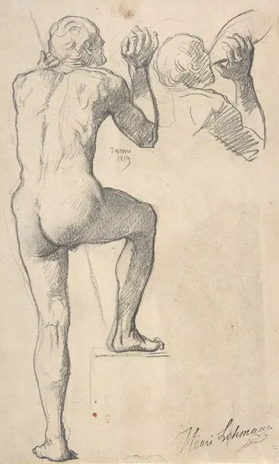 Back View of a Male Nude by Henri Lehmann — digital art print download