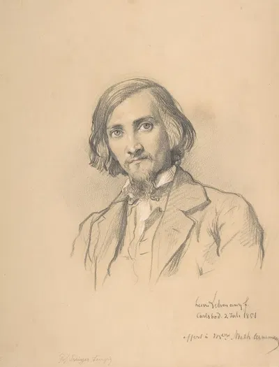 Portrait of Anton Heinrich Springer (1825-1895) by Henri Lehmann, 1825-1895 — digital art print download