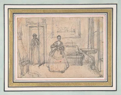 Study for an Engraving of 'Songs in the Opera of Flora' by Юбер-Франсуа Гравло — digital art print download