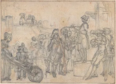 Study for an Engraving of 'Songs in the Opera of Flora' by Юбер-Франсуа Гравло — digital art print download