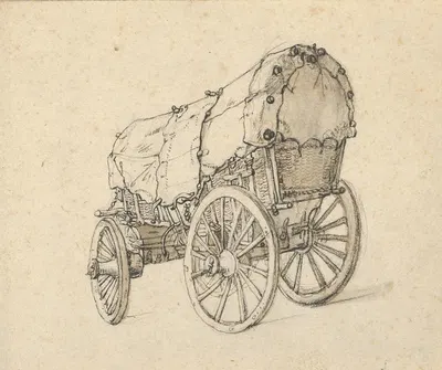 Study of a Covered Wagon by Исаак ван Остаде — digital art print download