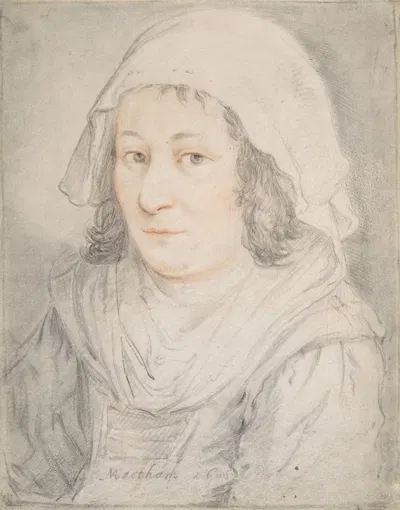 Half-figure of a Woman by Jacob Matham, 1605 — digital art print download