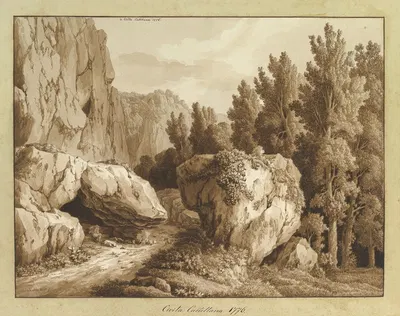 A Rocky Landscape at Civita Castellana by Якоб Филипп Хакерт, 1776 — digital art print download