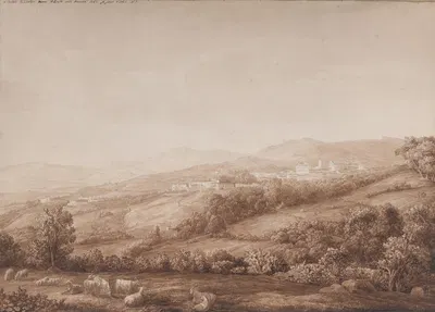 View of Marino in the Alban Hills by Якоб Филипп Хакерт — digital art print download