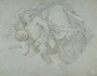 Two Putti Supporting the Lower Part of a Draped Figure by Jacopo Guarana, 1720–1808 — digital art print download