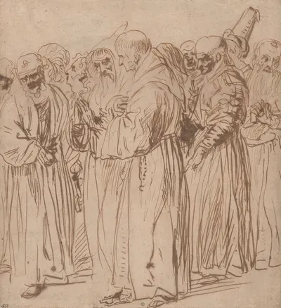 A Group of Standing Monks and other Figures by Jan Lievens — digital art print download