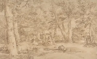Landscape with Milkmaid by Jan Lievens — digital art print download