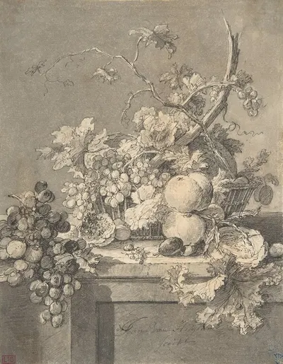 A Basket of Fruit by Ян ван Хёйсум — digital art print download