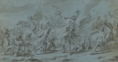 The Battle of Diomedes and Aeneas (from the Story of Achilles) by Jan van Orley — digital art print download