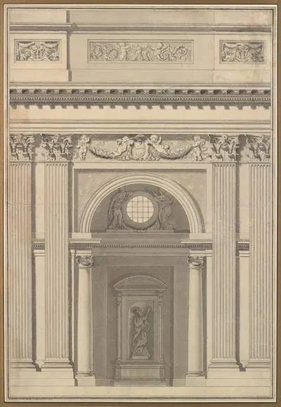 Elevation of a Wall by Jean Guillaume Moitte, 1776 — digital art print download