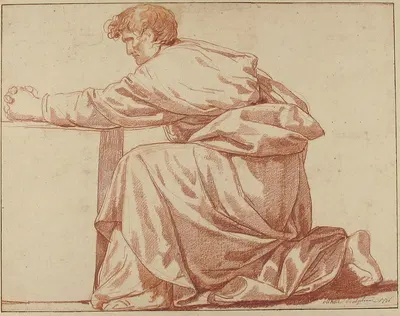 Kneeling Draped Male Figure by Jean Guillaume Moitte, 1776 — digital art print download