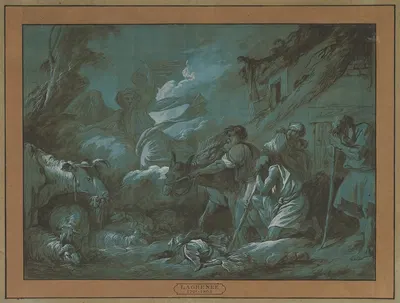 Annunciation to the Shepherds by Жан-Жак Лагрене, 1775 — digital art print download