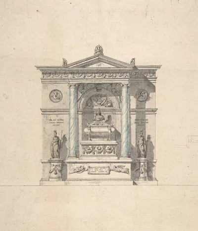 Elevation for a Wall Tomb by Жан-Мишель Моро ле Жён — digital art print download