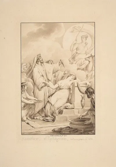The Sacrifice of Iphigenia by Жан-Мишель Моро ле Жён, 1810 — digital art print download