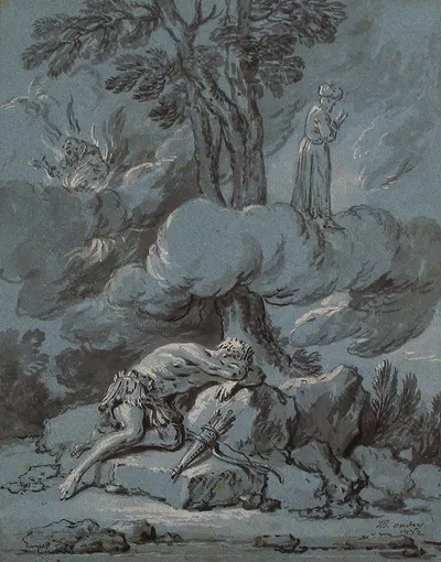 The Dream of an Inhabitant of Mogul (La Fontaine, Fables, XI, 4) by Jean-Baptiste Oudry, 1732 — digital art print download
