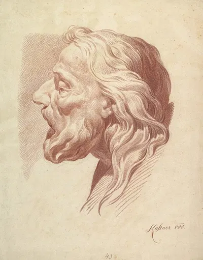 Head of a Bearded Old Man in Profile to the Right by Johann Evangelist Kastner, 1800 — digital art print download