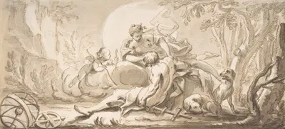 Diana and Endymion by Johann Heinrich Keller, 1700–1765 — digital art print download