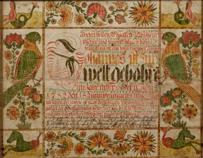 Свидетельство о рождении и крещении by Иоганн Генрих Отто, 1782 — digital art print download