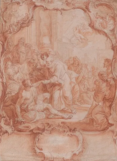 Saint Peter Healing the Lame by Johann Lorenz Haid — digital art print download