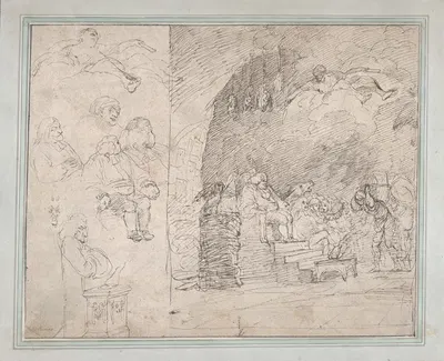 The Reviewers' Cave by Джон Гамильтон Мортимер, 1765 — digital art print download