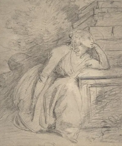 Study of a Seated Woman by Джон Хопнер, 1778–1810 — digital art print download