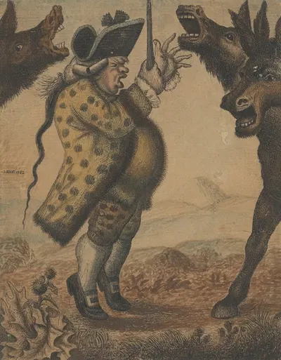 Mr. Alexander Campbell, Organist, Conducting Three Braying Asses by Джон Кэй, 1782 — digital art print download