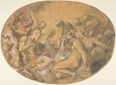 Satyrs and Nymphs by Иосиф Хайнц Старший — digital art print download